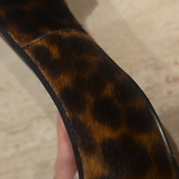 Boden Anthropologie Amelie Cheetah Print Calf Hair Flats with Mini Heel - Picture 3 of 13